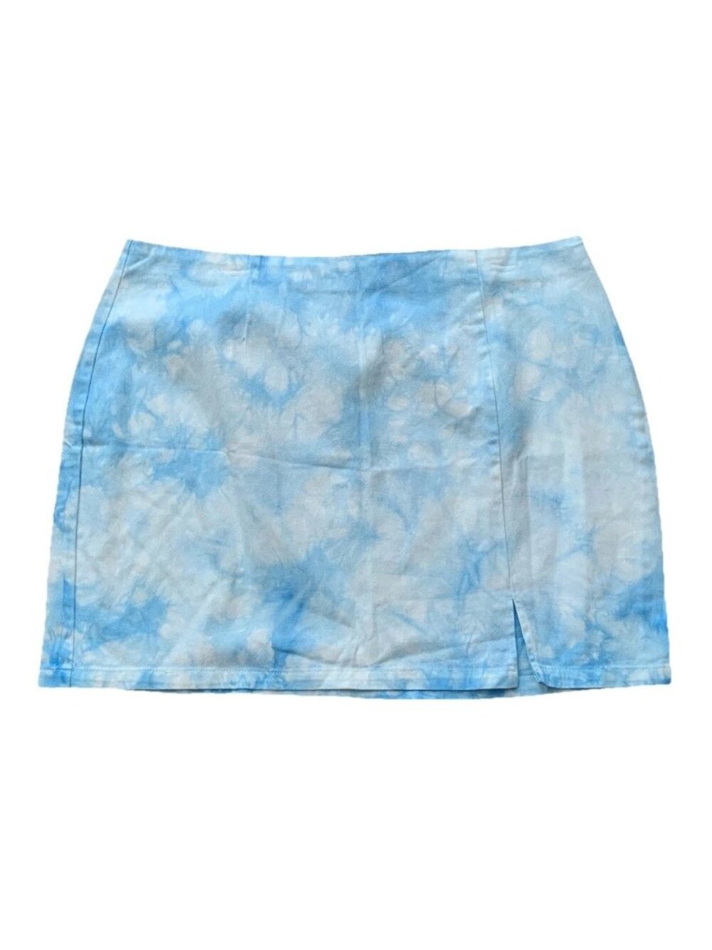 Forever 21 Size 3X Plus A-Line Short Mini Skirt Blue Tie Dye Denim NWT